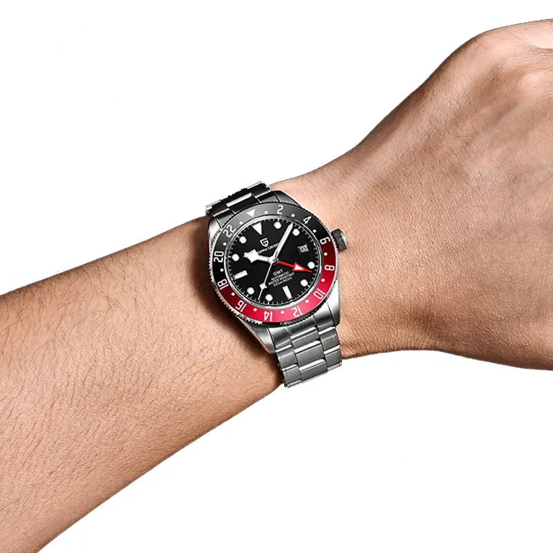 Pagani Design Black Bay GMT Black & Red Bezel Men's Watch-  PD-1706